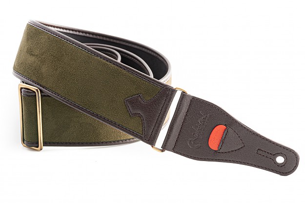 Divine Army Green Guitar Strap, Vegan Nubuck-Style | RightOn! Straps 1